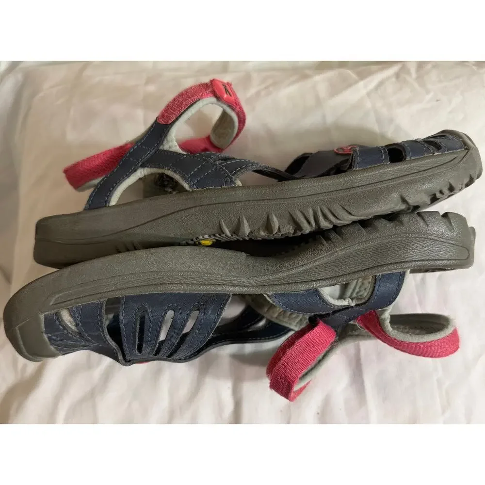 KEEN Rose Girl's Hiking Sandals Closed Toe Water Shoes Blue Pink Size 5Y